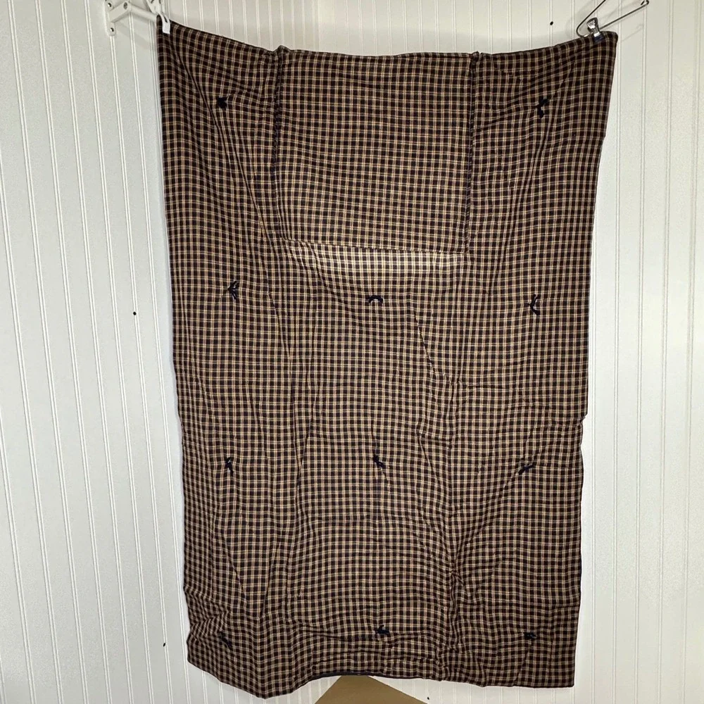 Country Living Horse Buggy Plaid Quillow Combo Blanket Pillow Primitive Folk Art